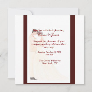 Elegant Burgundy Wedding Invitation 