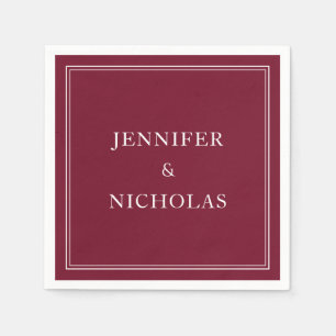 Elegant Burgundy Wedding Napkin