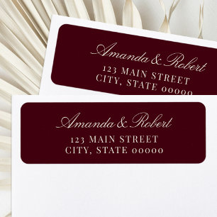 Elegant Burgundy Wedding Return Address