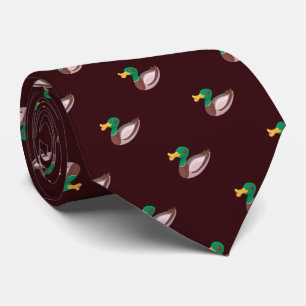 Elegant Burgundy Wild Duck Pattern Tie