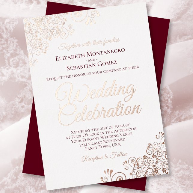 Elegant Burgundy with Rose Gold Frills Wedding (Creator Uploaded)