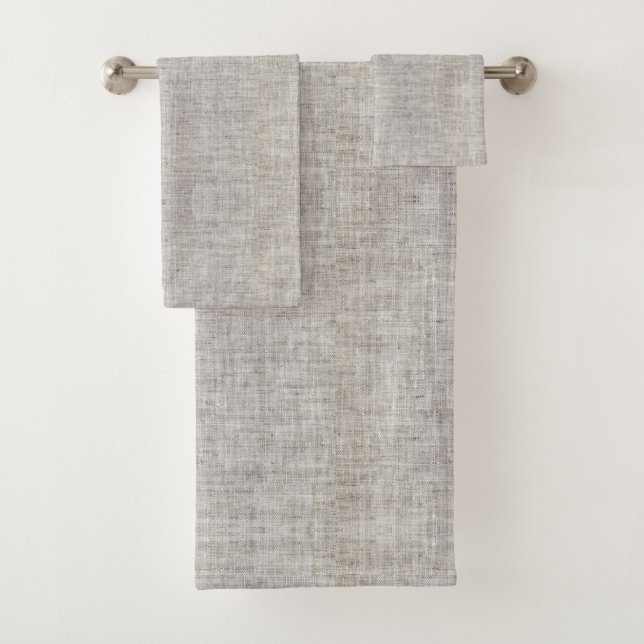 Elegant Burlap Pattern Bath Towel Set (Insitu)