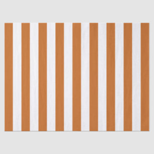 Elegant Burnt Orange and White Striped Pattern Tissue Paper
