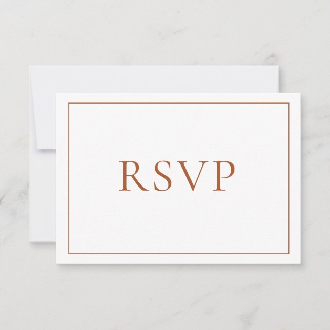 Elegant Burnt Orange Classic Script RSVP Card (Front)