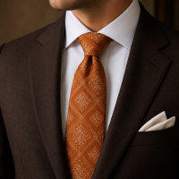 Elegant Burnt Orange Floral Geometric 
