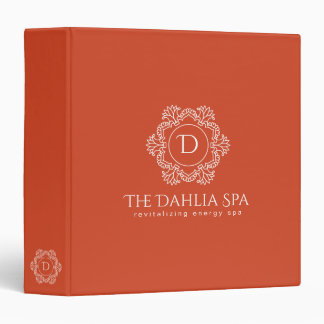 Elegant Burnt Orange Masseuse Spa Professional Binder
