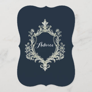 Elegant Burnt Orange Monogram Crest Wedding Advice Card