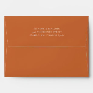 Elegant Burnt Orange Rust Matching Return Address Envelope