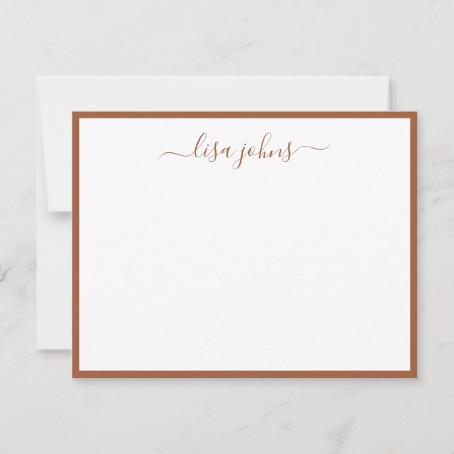 Elegant Burnt Orange Terracotta Professional Name Card (Front)