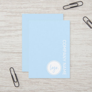 ELEGANT BUSINESS BRAND COMPANY NAME & LOGO ON BLUE BUSINESS CARD