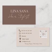 Elegant Business Card for Hair Styling Services