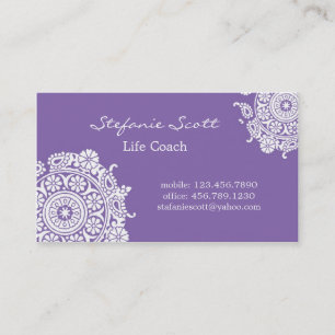 Elegant Business Card in Purple and White