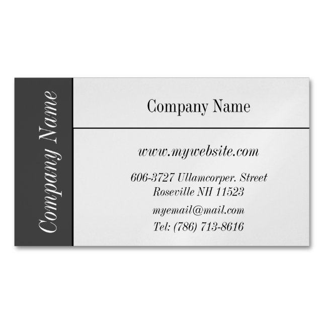Elegant Business Card Magnet (Front)