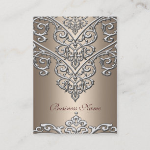 Elegant Business Card Metal  Look Coffee Overlay