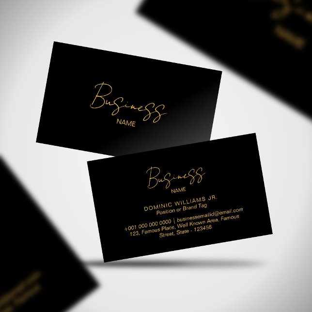 Elegant Business Card - Premium & Minimal | DP7 (elegant, professional, designer, business card, visiting card, template, custom business card, gold)