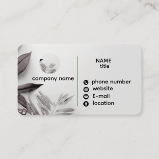 Elegant Business Card Template | Leaf Contact Card