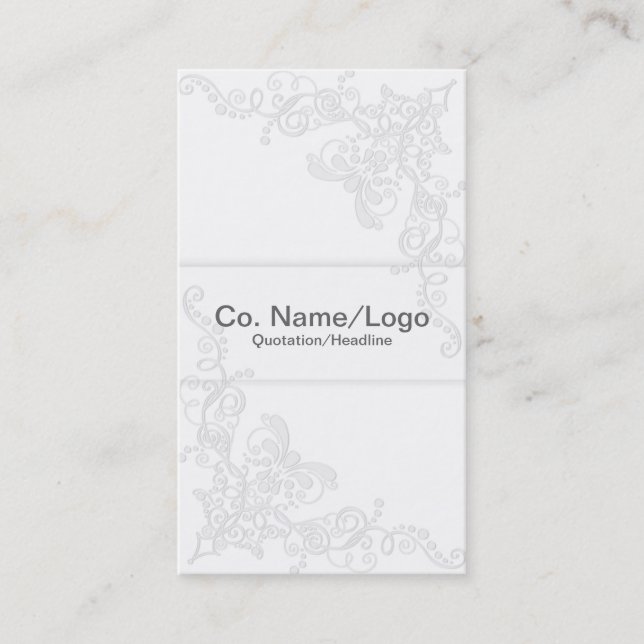 Elegant Business Card White and Grey (Front)