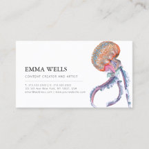 Elegant Business Card with Jellyfish illustration