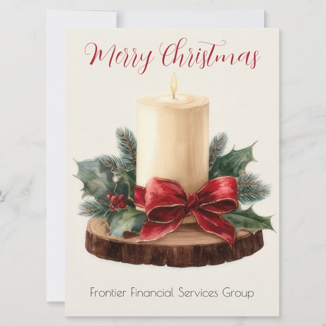 Elegant Business Corporate Christmas Holiday Card (Front)