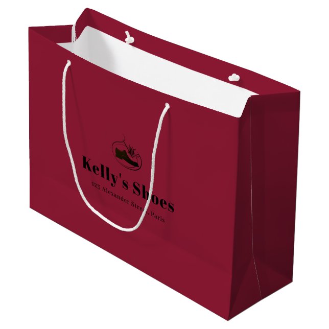 Elegant Business Custom Logo Shopping Large Gift Bag (Front Angled)