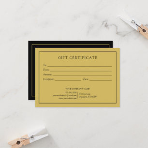 Elegant Business Gift Certificate With Logo