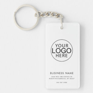 Elegant Business Logo Corporate QR Code Custom Keychain