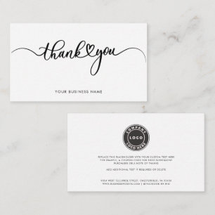 Elegant Business Logo Script Thank You Card