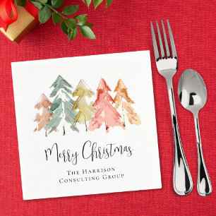 Elegant Business Merry Christmas Holiday Party Napkin