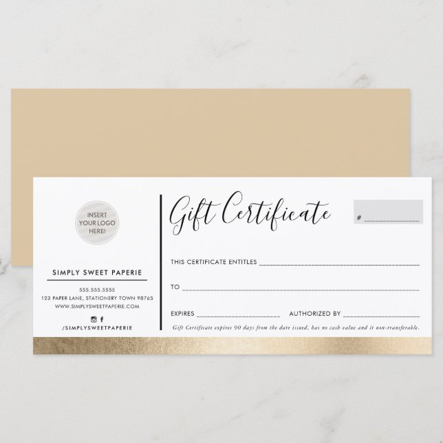 ELEGANT BUSINESS modern chic black faux gold (Front/Back)