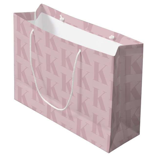 Elegant Business Monogram Purple Large Gift Bag (Front Angled)