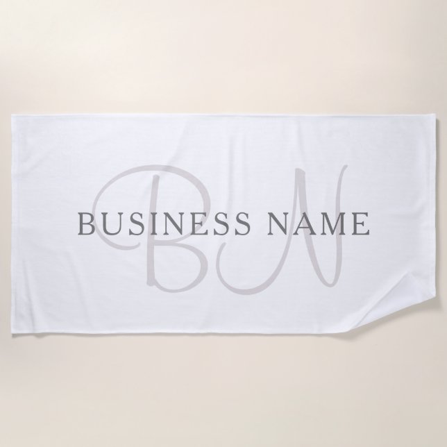 Elegant Business Name Monogram or Surname  Beach Towel (Front)