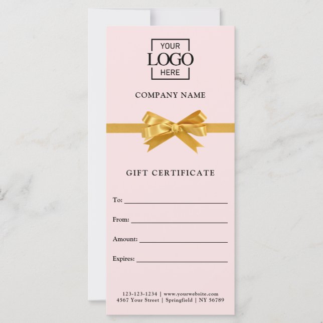 Elegant Business Personalized Gift Certificate (Front)