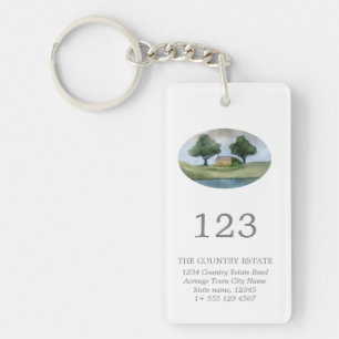 Elegant Business Property Room Number QR Code Keychain