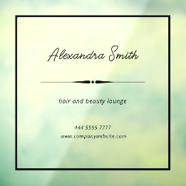 Elegant Business Salon Name Frame Black Window Cling