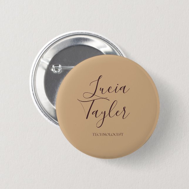 Elegant business script blush 2 inch round button (Front & Back)