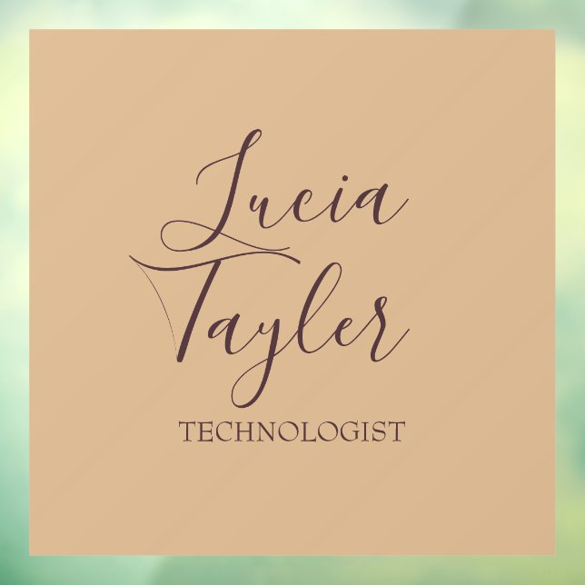 Elegant business script blush window cling (Sheet 3)