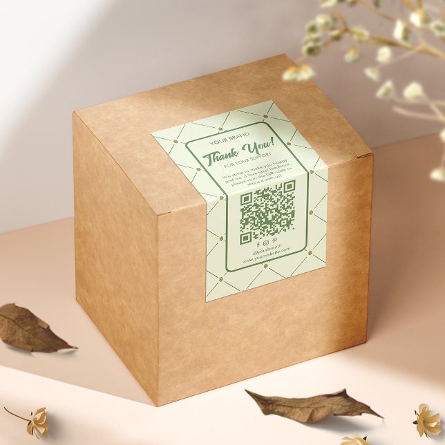 Elegant Business Thank You Box Seal Label QR-code (Creator Uploaded)