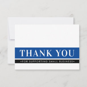ELEGANT BUSINESS THANK YOU order insert royal blue Card