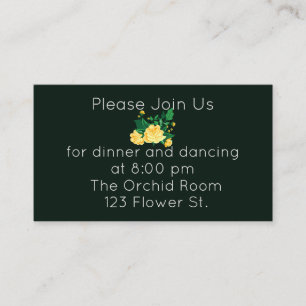 Elegant Butter Yellow Camellia  Reception Enclosure Card