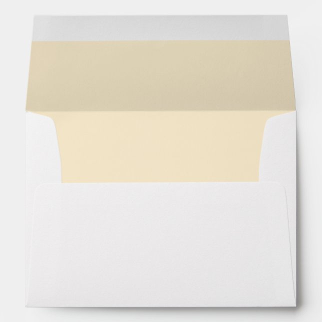 Elegant Butter Yellow Lined Wedding Envelope (Back (Bottom))
