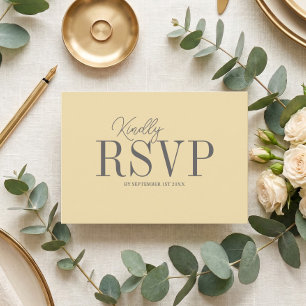 Elegant Butter Yellow Minimalist Wedding RSVP Card