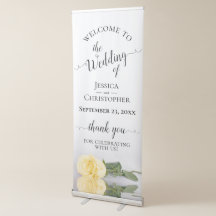 Elegant Butter Yellow Rose Wedding Welcome