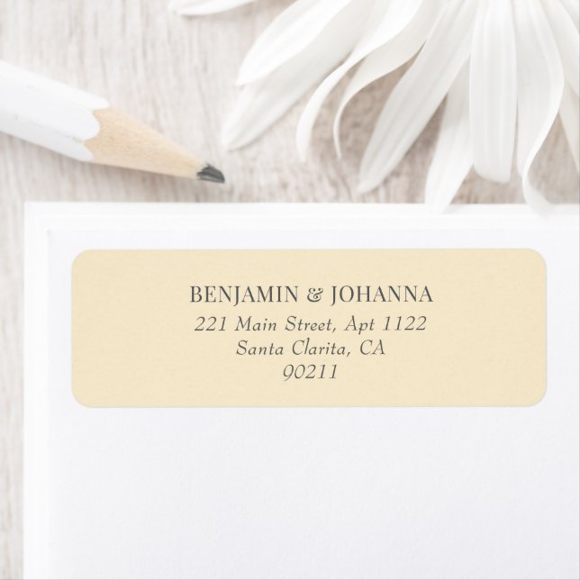 Elegant Butter Yellow Wedding Return Address (Insitu)