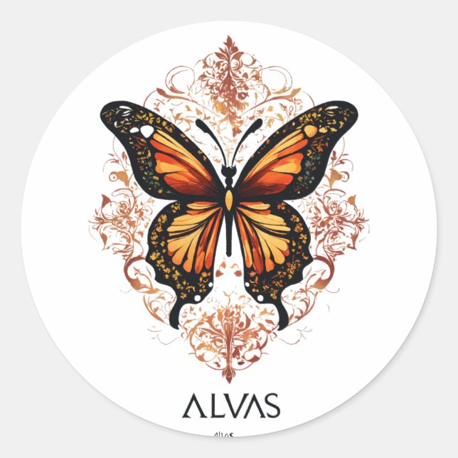 Elegant Butterflies: Add a Touch of Magic Classic Round Sticker (Front)