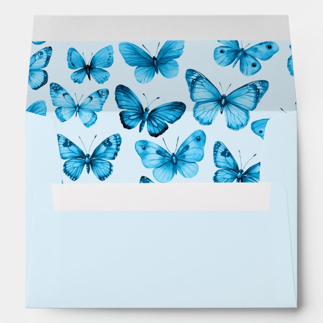 Elegant Butterflies Baby Bridal Shower CUSTOM Envelope (Back (Bottom))