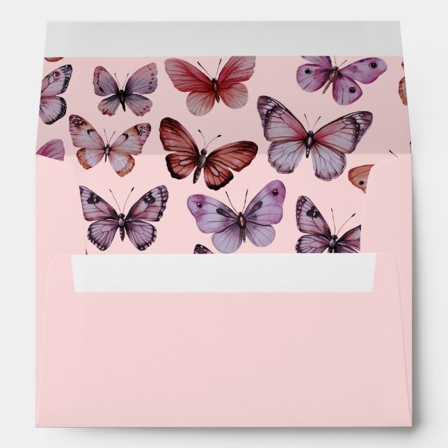 Elegant Butterflies Baby Bridal Shower CUSTOM Envelope (Back (Bottom))