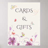 Elegant Butterflies Bridal Shower Cards and Gifts