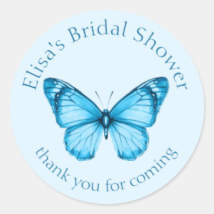 Elegant Butterflies Bridal Shower CUSTOM Classic Round Sticker