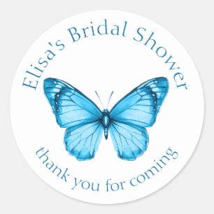 Elegant Butterflies Bridal Shower CUSTOM Classic Round Sticker