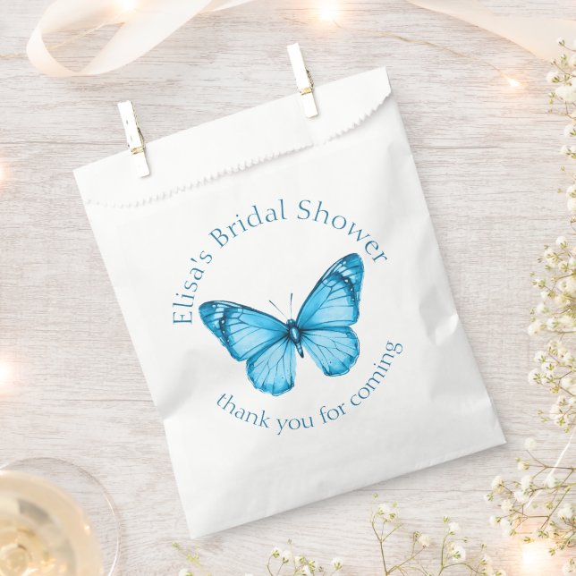 Elegant Butterflies Bridal Shower CUSTOM Favour Bag (Clipped)